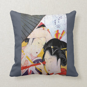 Japanese Asian Art Geishas Cushion