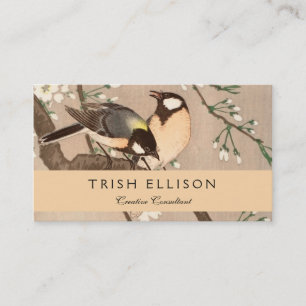 Japanese Asian Koson Bird Chickadee Songbird Business Card