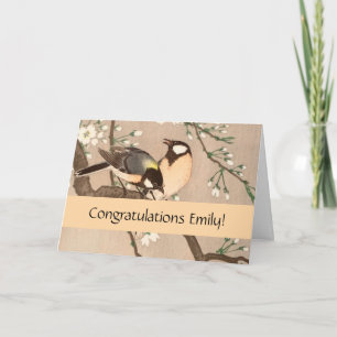 Japanese Asian Koson Bird Chickadee Songbird Card