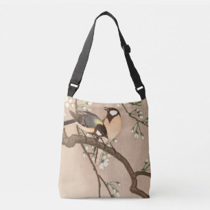 Japanese Asian Koson Bird Chickadee Songbird Crossbody Bag