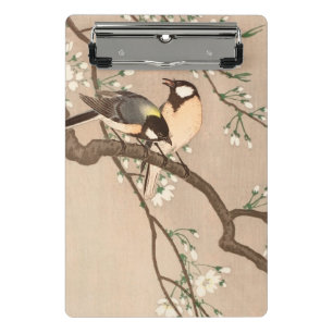 Japanese Asian Koson Bird Chickadee Songbird Mini Clipboard