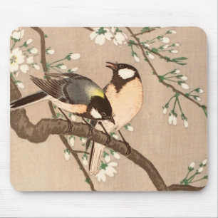 Japanese Asian Ohara Koson Bird Chickadee Songbird Mouse Pad