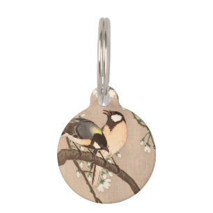 Japanese Asian Ohara Koson Bird Chickadee Songbird Pet Tag
