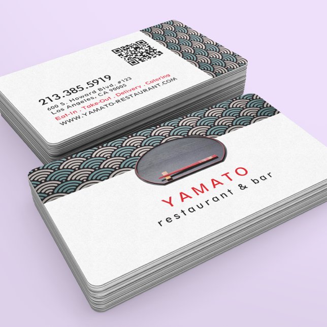 Japanese Asian Restaurant Chef Catering Business Card (Creator Uploaded)