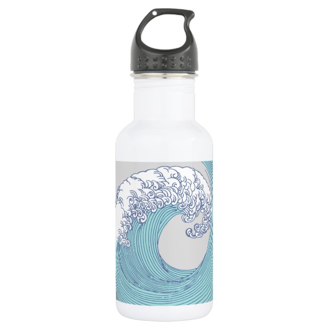 Japanese Asian Surf Wave Art Ocean Art 532 Ml Water Bottle (Front)