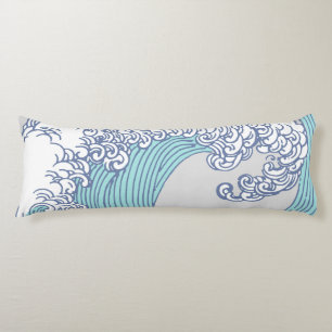 Japanese Asian Surf Wave Art Ocean Art Body Cushion