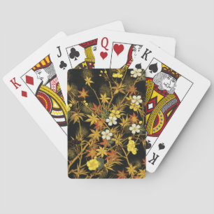 Japanese Autumn Leaves Antique Botanical Playing Cards