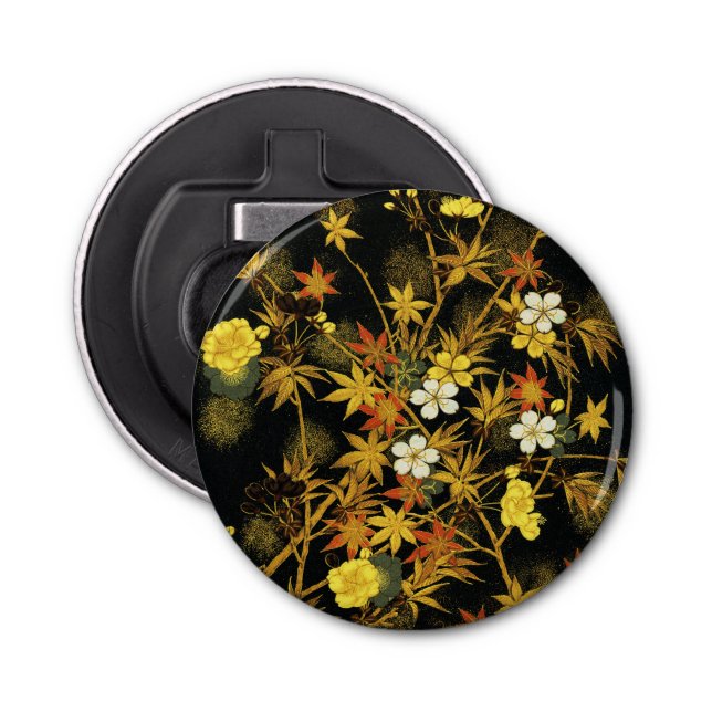 Japanese Autumn Leaves Antique Rich Classic Art Bottle Opener (Front)