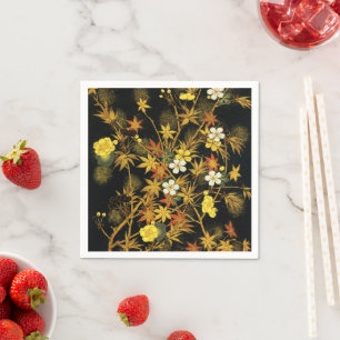 Japanese Autumn Leaves Antique Rich Classic Art Napkin