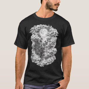 Japanese Bamboo Forest T-Shirt Full Moon Ukiyo-e