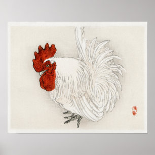 Japanese Bantam by Kōno Bairei (1844-1895) Poster