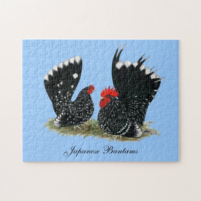 Japanese Bantams Mottled Jigsaw Puzzle (Horizontal)