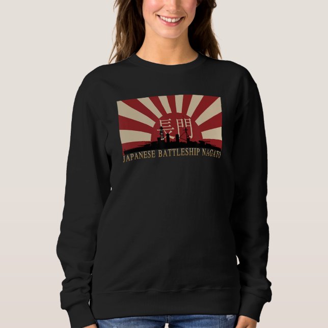 Japanese Battleship Nagato Rising Sun Flag Sweatshirt (Front)