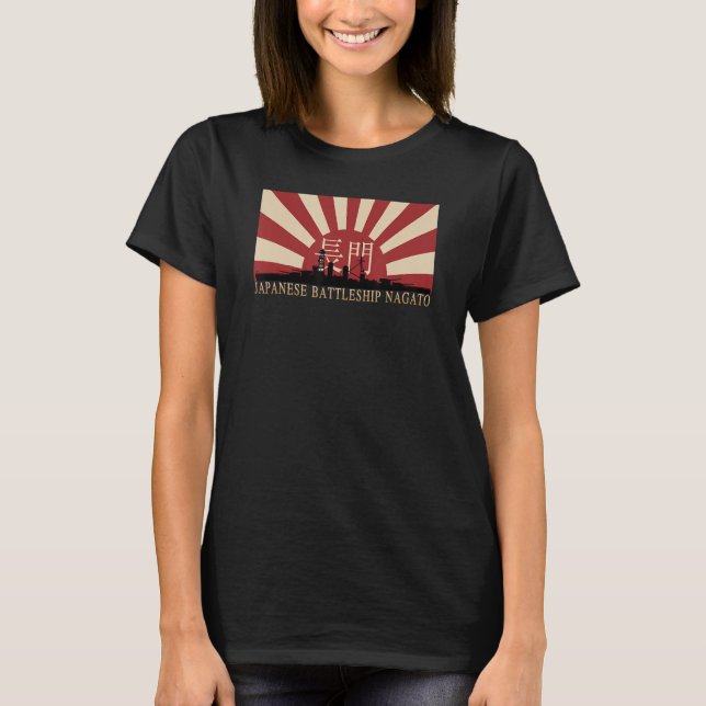 Japanese Battleship Nagato Rising Sun Flag T-Shirt (Front)