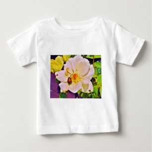 Japanese Beetle on White  Rose Baby T-Shirt