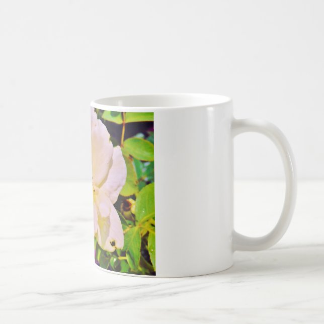 Japanese Beetle on White  Rose Coffee Mug (Right)