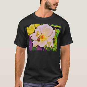Japanese Beetle on White  Rose T-Shirt