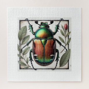 Japanese beetle painting 110924IREF232 - Watercolo Jigsaw Puzzle