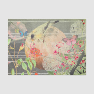JAPANESE BIRDS AND A FULL MOON TISSUE PAPER