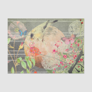 JAPANESE BIRDS AND A FULL MOON TISSUE PAPER