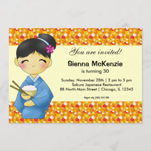 Japanese Birthday theme Invitation