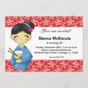Japanese Birthday theme Invitation