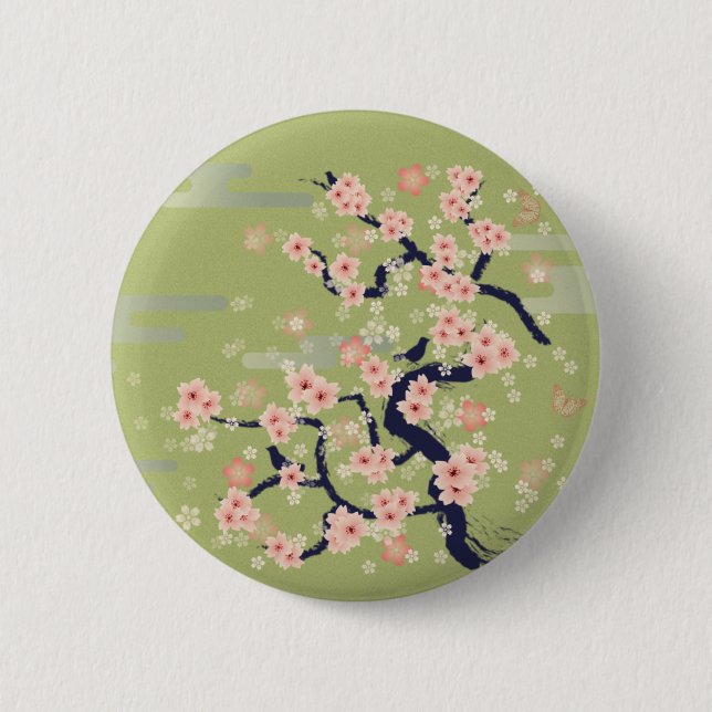 JAPANESE Blossom 6 Cm Round Badge (Front)