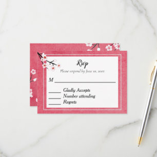 Japanese Blossom RSVP Card