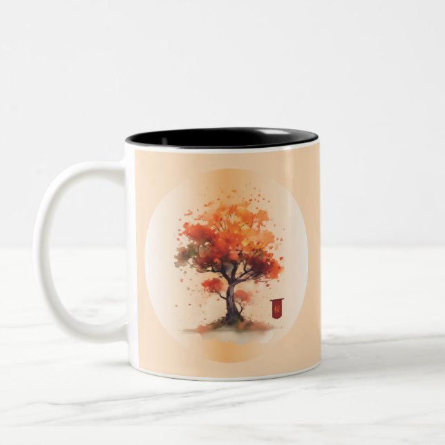 Japanese Blossom Two-Tone Coffee Mug (Left)
