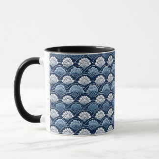 Japanese Blue and White Patterns Mug