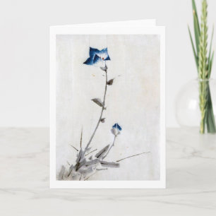 Japanese Blue Bellflower, Hokusai, Ukiyo-e Card