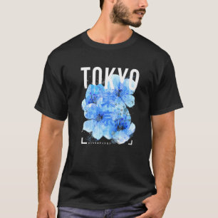 Japanese Blue Cherry Blossom Artwork Tokyo Japan A T-Shirt