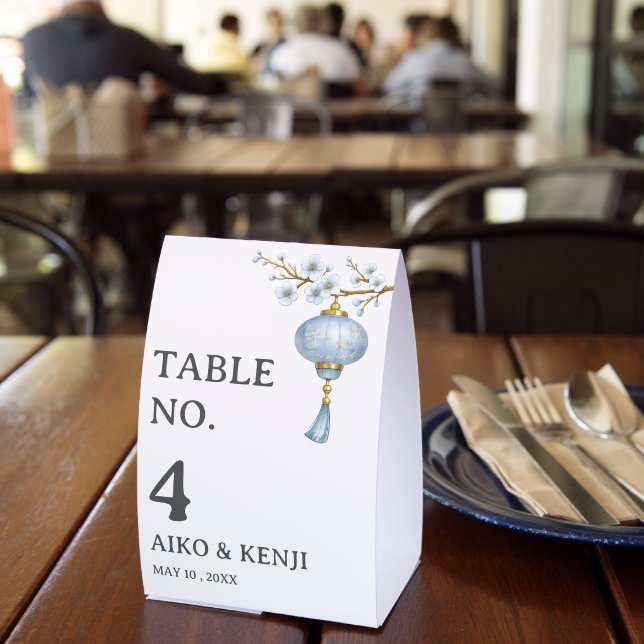 Japanese Blue Lantern Wedding Table Number (Insitu(Restaurant))