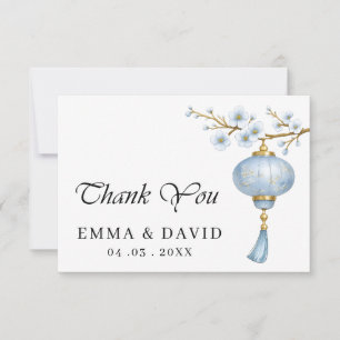 Japanese Blue Lantern Wedding Thank You Card