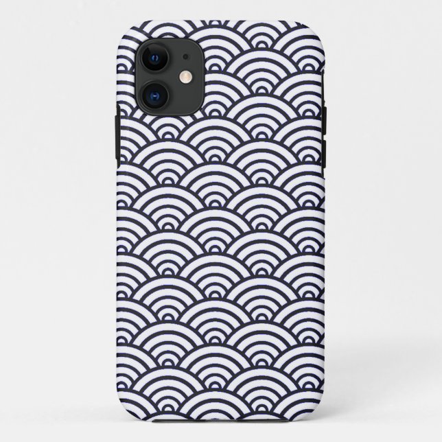 Japanese Blue Waves Seigaiha Sea Case-Mate iPhone Case (Back)