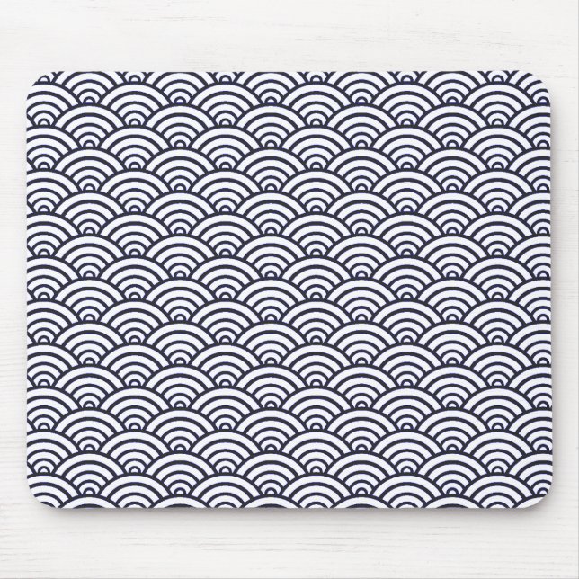 Japanese Blue Waves Seigaiha Sea Mouse Pad (Front)