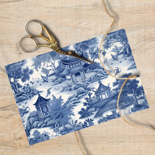 Japanese  Blue Willow Decoupage  Tissue Paper