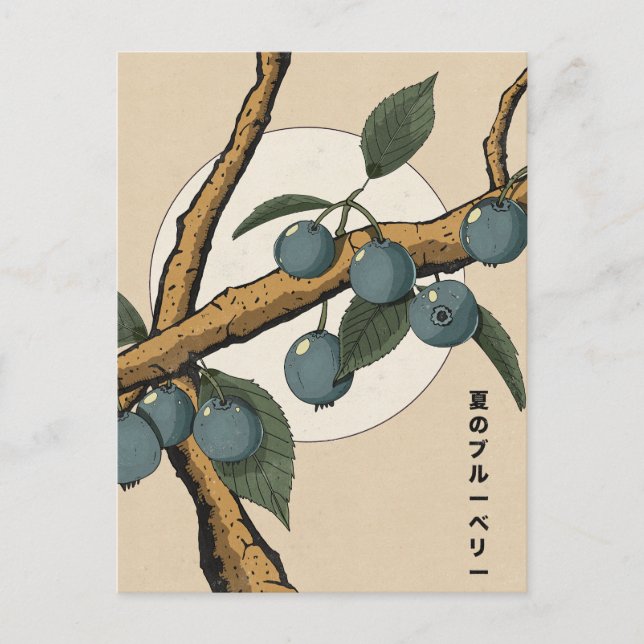 Japanese Blueberries Postcard (Front)