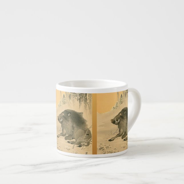 Japanese Boar Painting Pig Year Expresso Mug (Front Right)