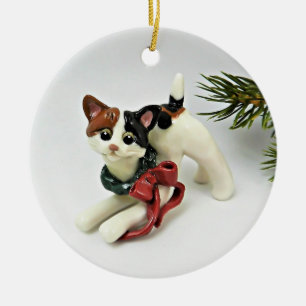 Japanese Bobtail Cat Calico Holiday Ornament