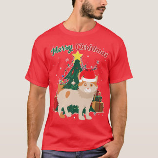 Japanese Bobtail Cat Christmas Tree Snow Flakes Xm T-Shirt
