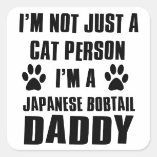 Japanese Bobtail cat Designs Square Sticker