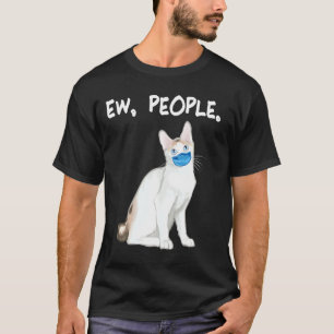 Japanese Bobtail Ew People  Cat Wearing Face Mask T-Shirt
