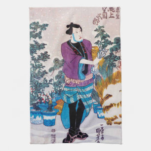 Japanese Bonsai Master, Kuniyoshi, Ukiyo-e Tea Towel