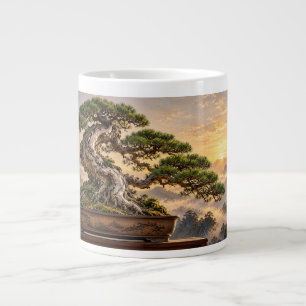 Japanese Bonsai Pine Tree – Traditional Nature Art Large Coffee Mug