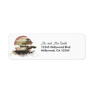 Japanese Bonsai Return Address Label