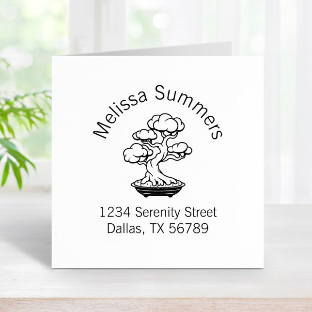 Japanese Bonsai Tree in a Tray Arch Address Rubber Stamp (Creator Uploaded)