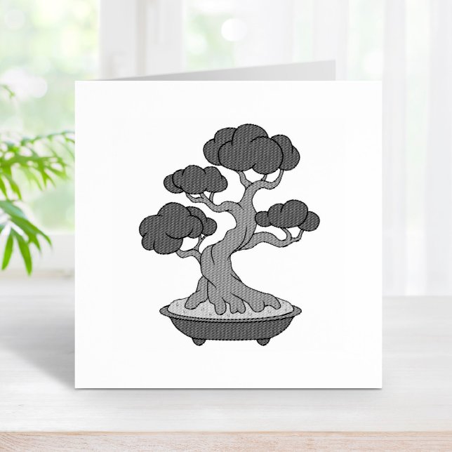 Japanese Bonsai Tree in a Tray, Etched Rubber Stamp (Creator Uploaded)