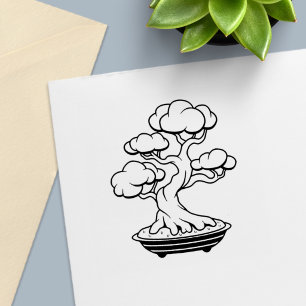 Japanese Bonsai Tree in a Tray Self-inking Stamp