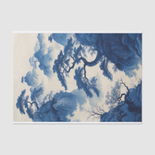 Japanese Bonsai Tree Ink Painting Decoupage Tissue Paper